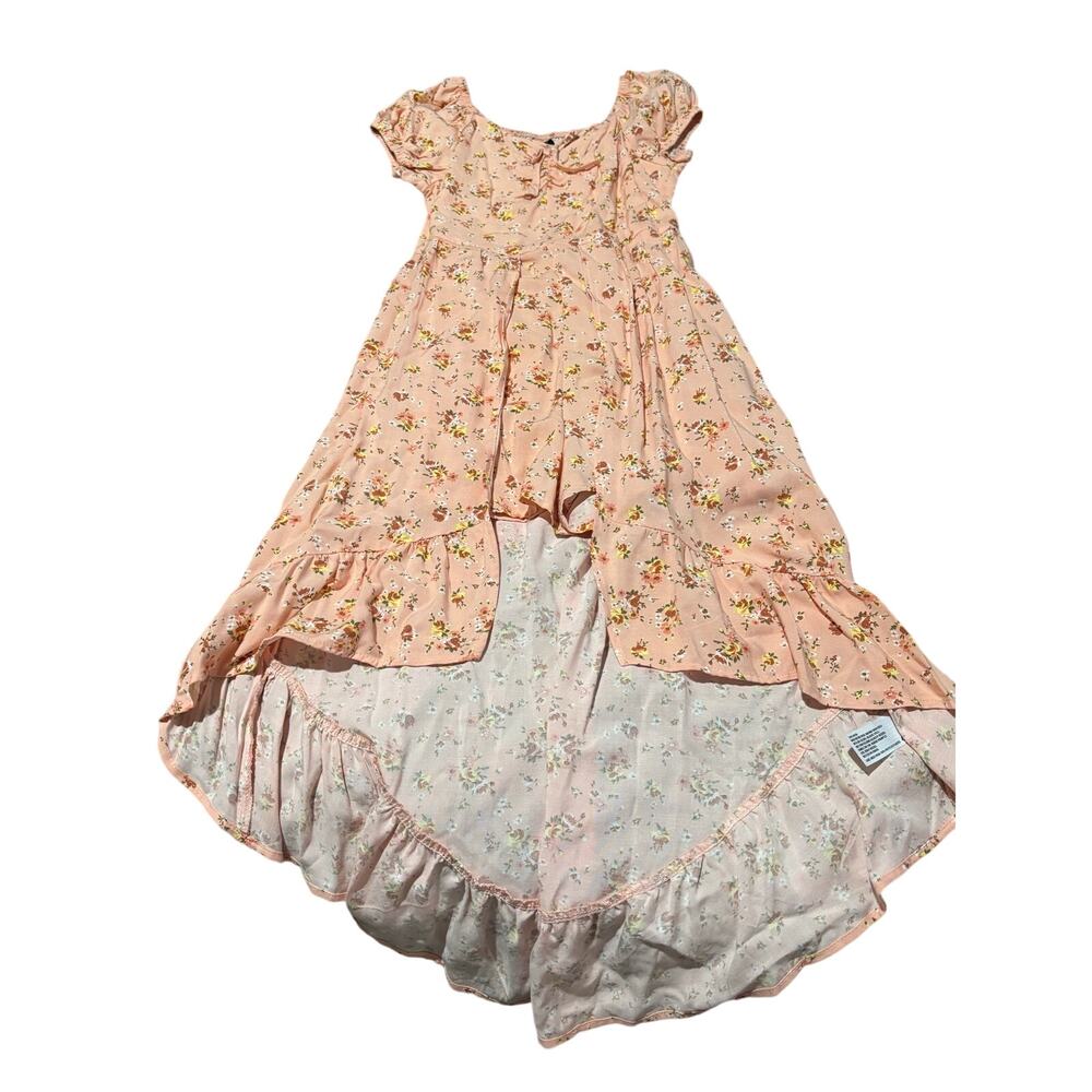 Art class M 8 cut away dress to reveal shorts in a rayon floral peach nwot